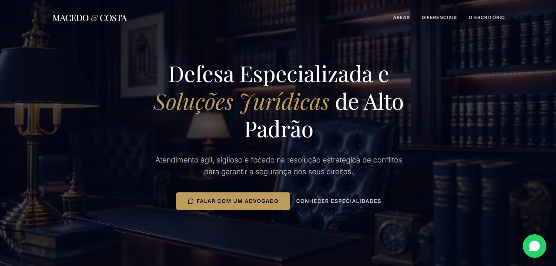 Landing page de demonstração para Advocacia