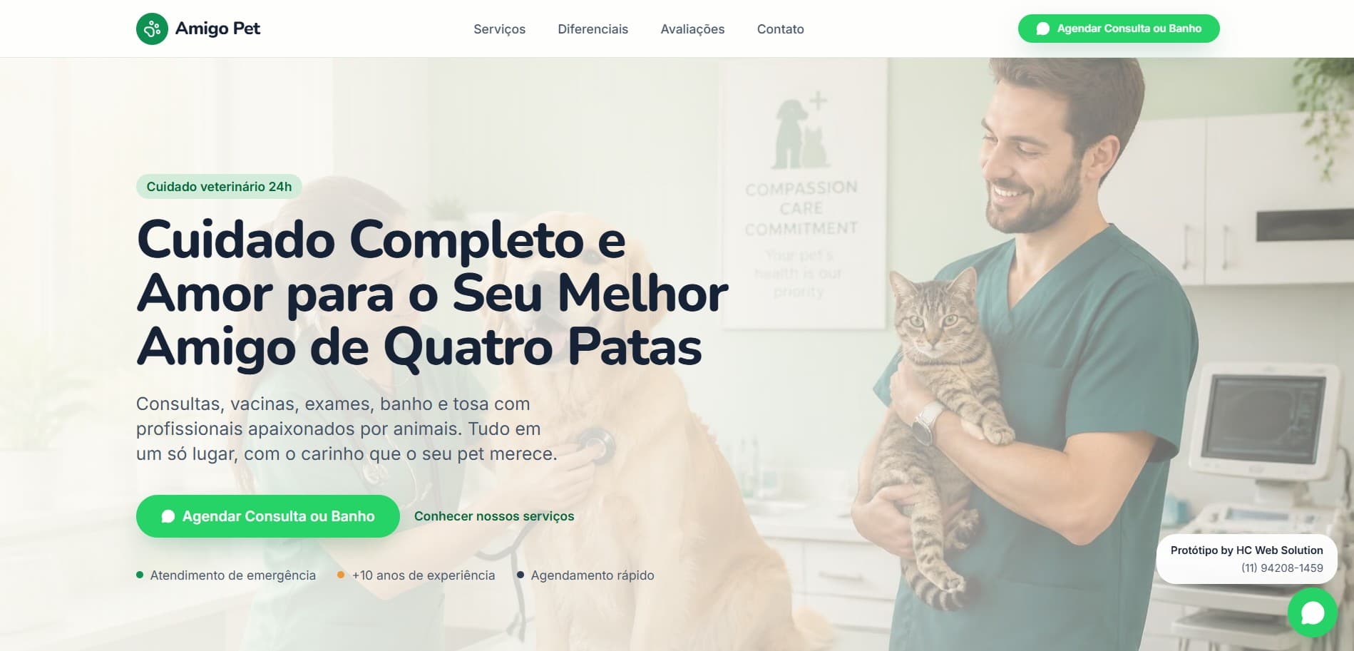 Landing page de demonstração para Pet Shop