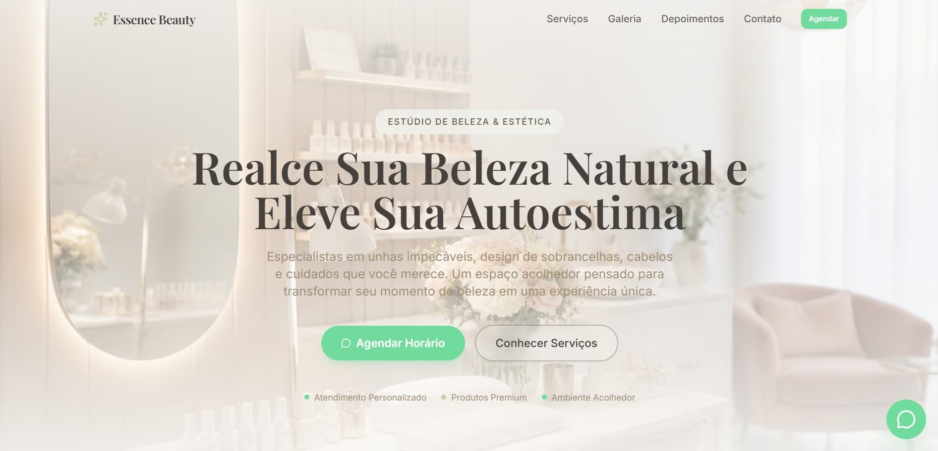 Landing page de demonstração para Studio